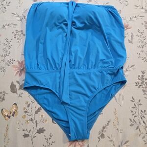 Jones New York Turquoise One Shoulder One Piece Swimsuit 12 Resortcore